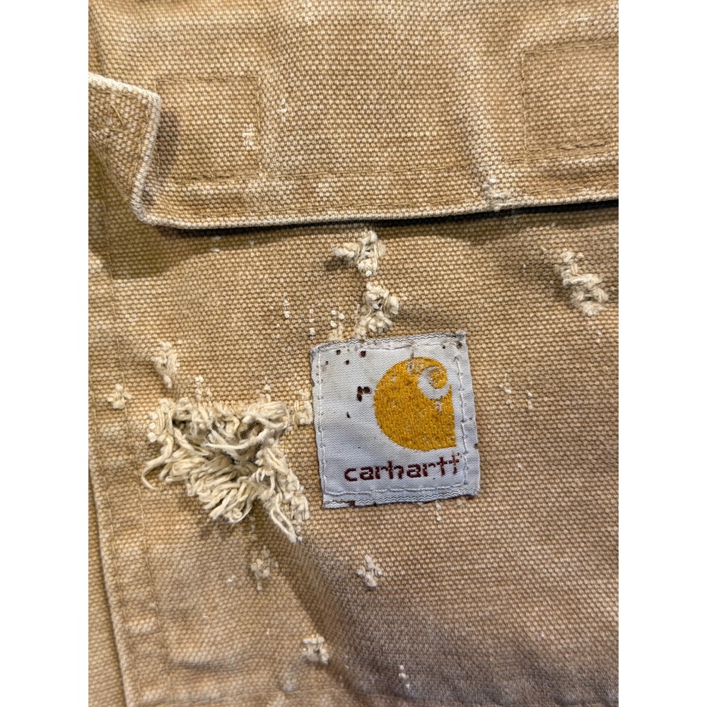 Carhartt Jacket Women Medium Brown WC026 CML Distressed Canvas Quilt Lined Coat* - Picture 2 of 16